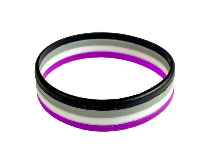 Asexual Flag Pride Silicone Wrist Band LGBT Accessories Queer Lit