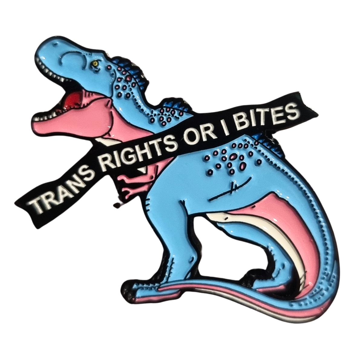 T-Rex For Trans Rights Enamel Pin