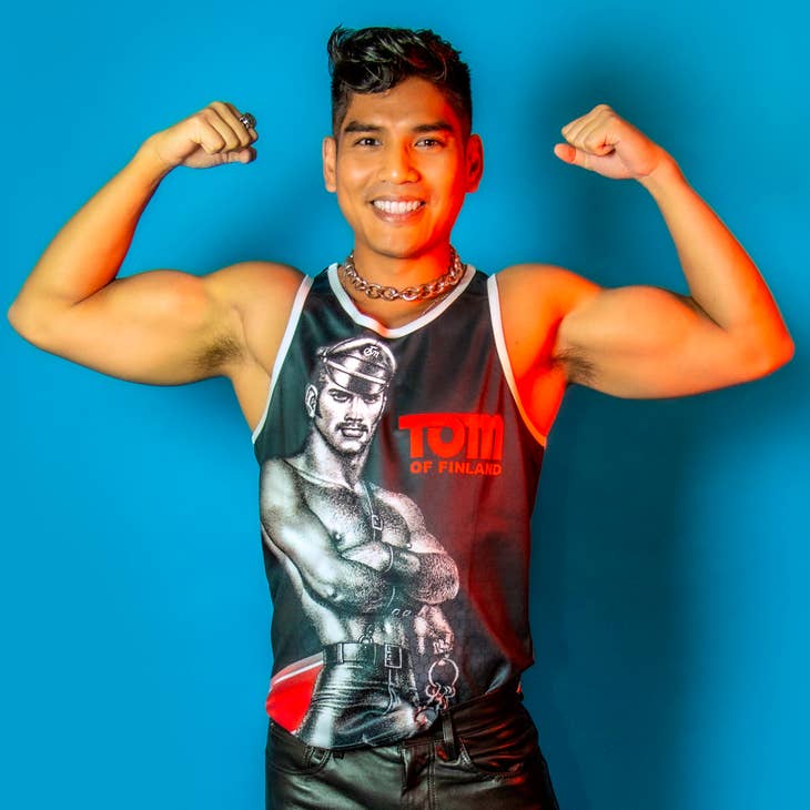 Tom of Finland Mesh Tank Top "Leather Stud"