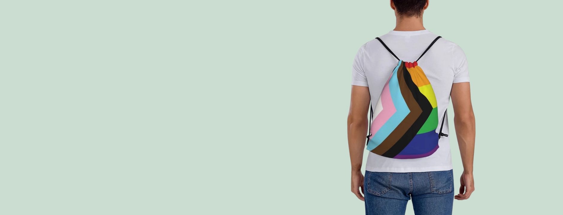 LUSEOAN 20 Mini Bandiere Progress Pride Arcobaleno - 14x20,8 Cm Con Asta In Legno Da 32 Cm - Decorazioni LGBTQ+ - 3