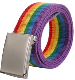 Rainbow Pride Flag Canvas Belt