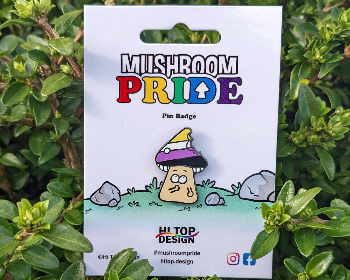 Non-Binary Mushroom Pride Pin