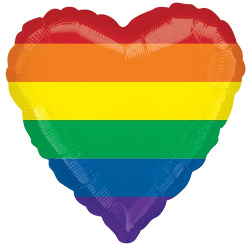 Gay Pride Rainbow Heart Balloon
