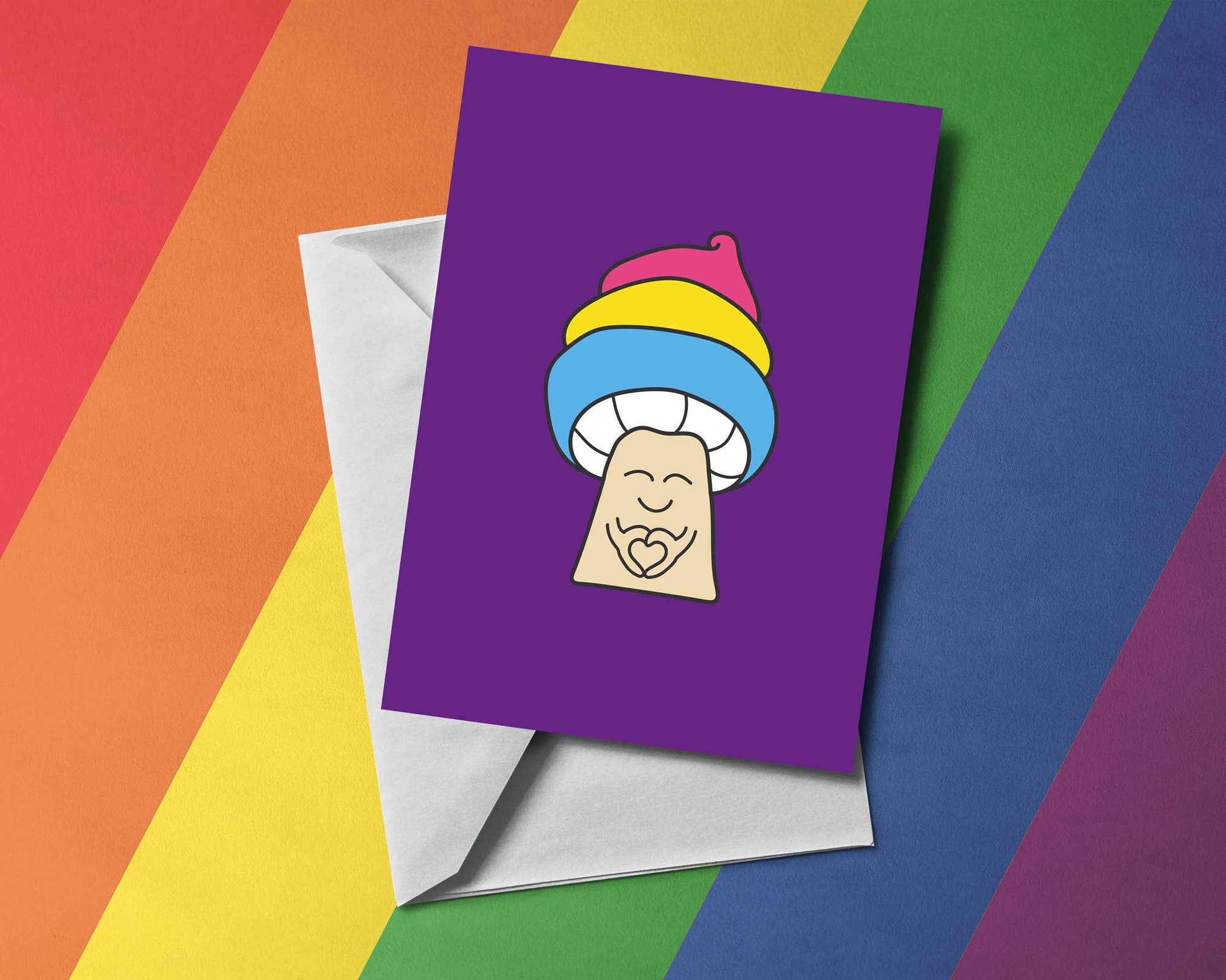 Pansexual Mushroom LGBT Greetings Card