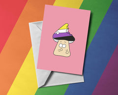 Non-Binary Mushroom LGBT Greetings Card