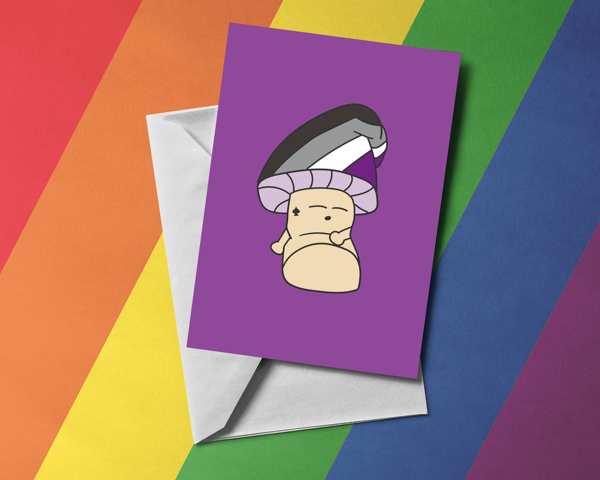 Asexual Mushroom LGBT Greetings Card