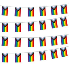Progress Pride flag Bunting (6 Meters x 20 Flags)