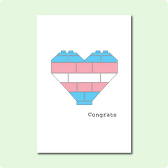 Trans Heart Congrats Card