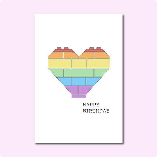 Rainbow Heart Birthday Card