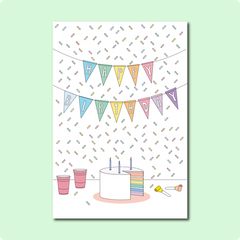 Rainbow Birthday Cake Card