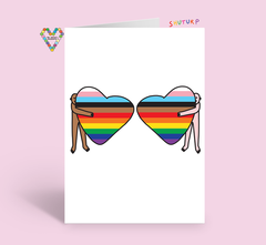 Progress Pride Heart Hugs Card