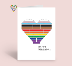 Brick Heart Pride Bday Card