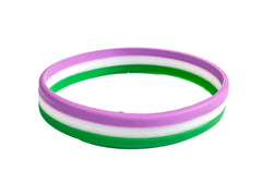 Genderqueer Flag Pride Silicone Wrist Band