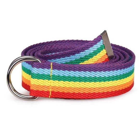 Rainbow Flag Canvas Belt (D buckle)