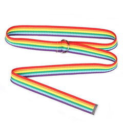 Rainbow Flag Canvas Belt (D buckle)