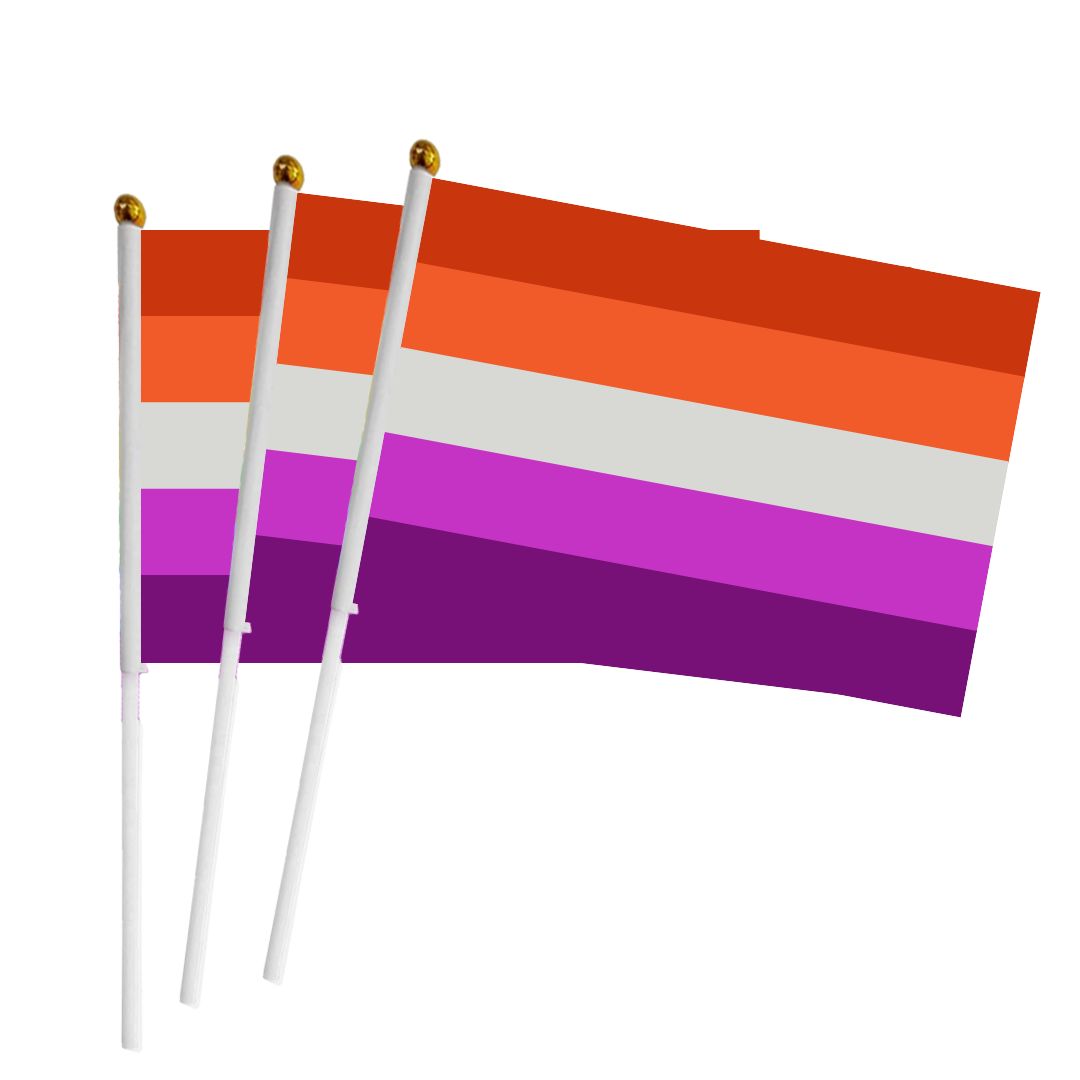 Handheld Lesbian Pride Flag (3 Pack)