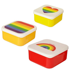 Set of 3 Gay Rainbow Lunch Box Snack Pots S/M/L