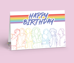 L Word Rainbow Silhouette GenQ Birthday Card