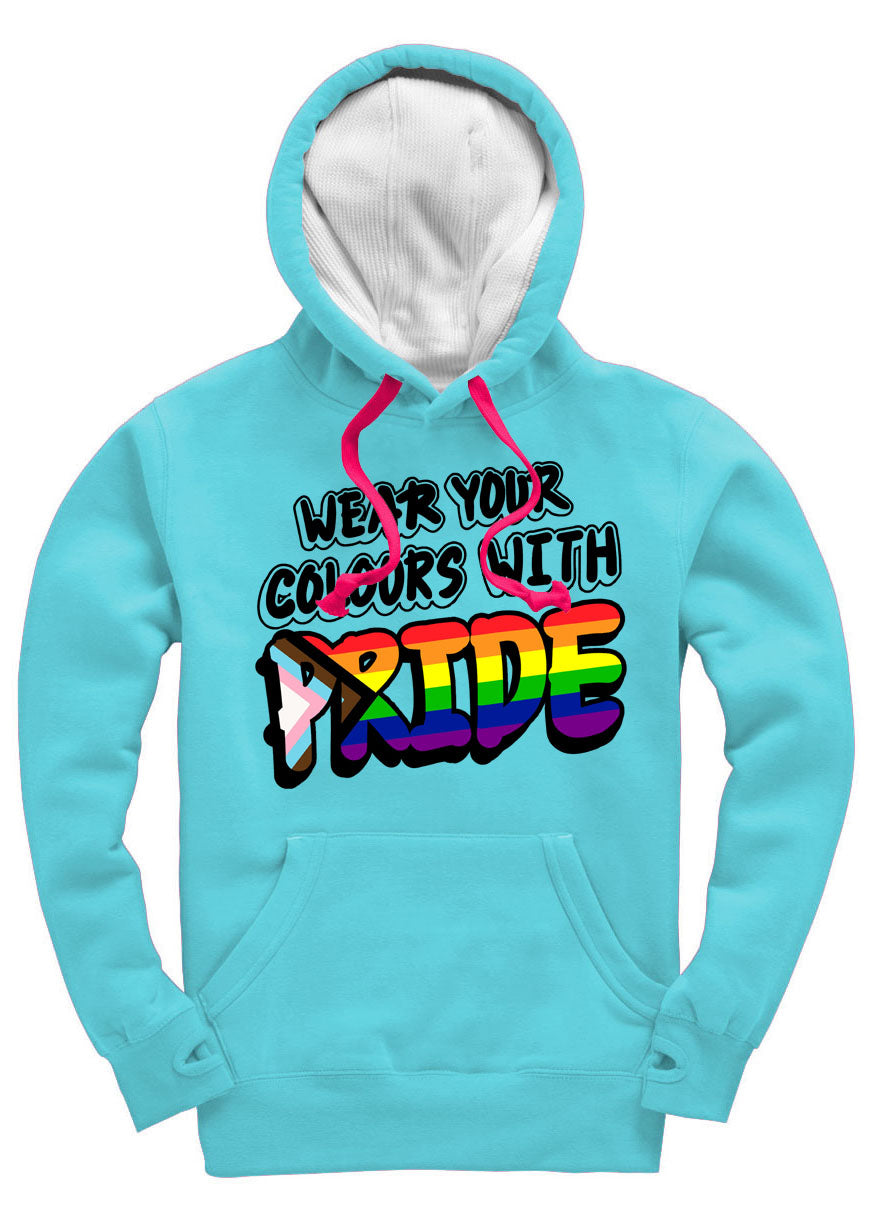 Wear Your Colours With Pride Hoodie - Lagoon