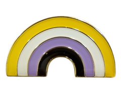 Non-binary Flag Rainbow Enamel Pin