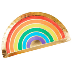 LGBTQ+ Rainbow & Gold Foiled Paper Plates