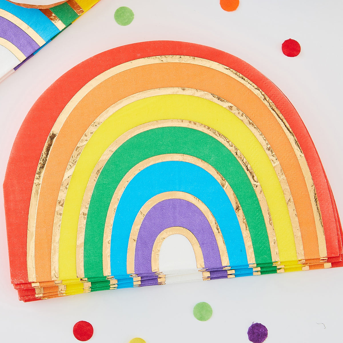LGBTQ+ Rainbow & Gold Foiled Party Napkins