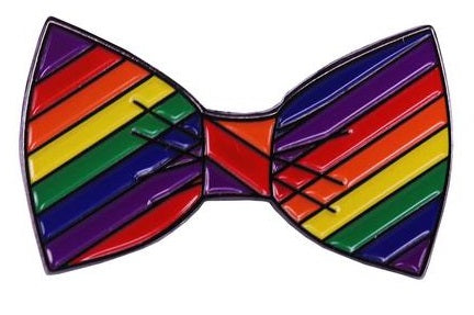 Rainbow Bow Tie Enamel Pin