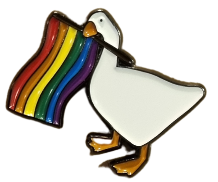 Rainbow Goose Enamel Pin