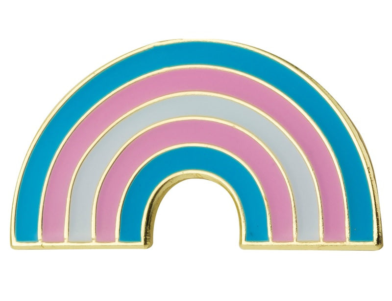 Trans Flag Rainbow Enamel Pin – Queer Lit
