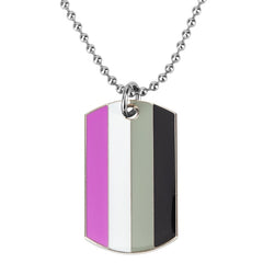 Asexual Pride Flag Dog Tag Necklace