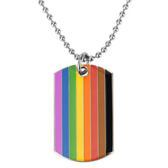 8 Colour Pride Flag Dog Tag Necklace
