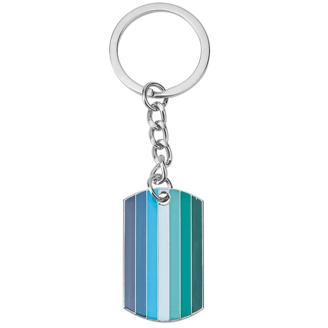 Gay Male Rainbow Pride Flag Keyring