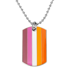 Lesbian Pride Flag Dog Tag Necklace