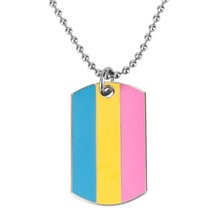 Pansexual Pride Flag Dog Tag Necklace