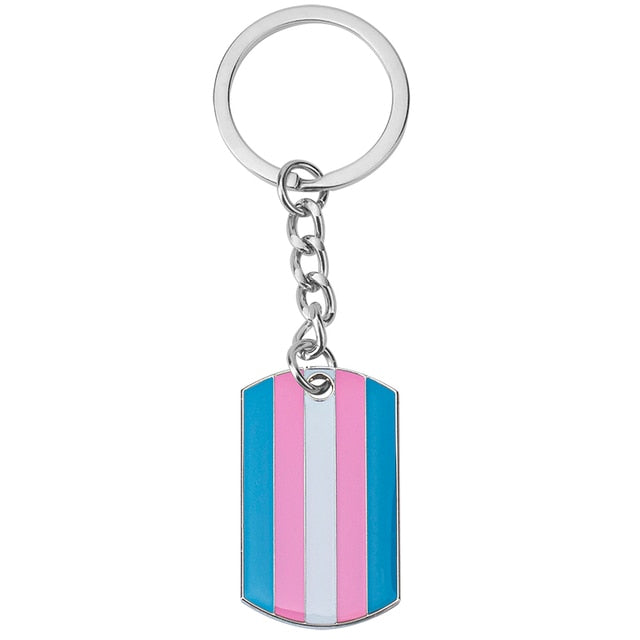 Transgender Pride Flag Keyring