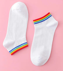 Rainbow Striped Ankle Socks