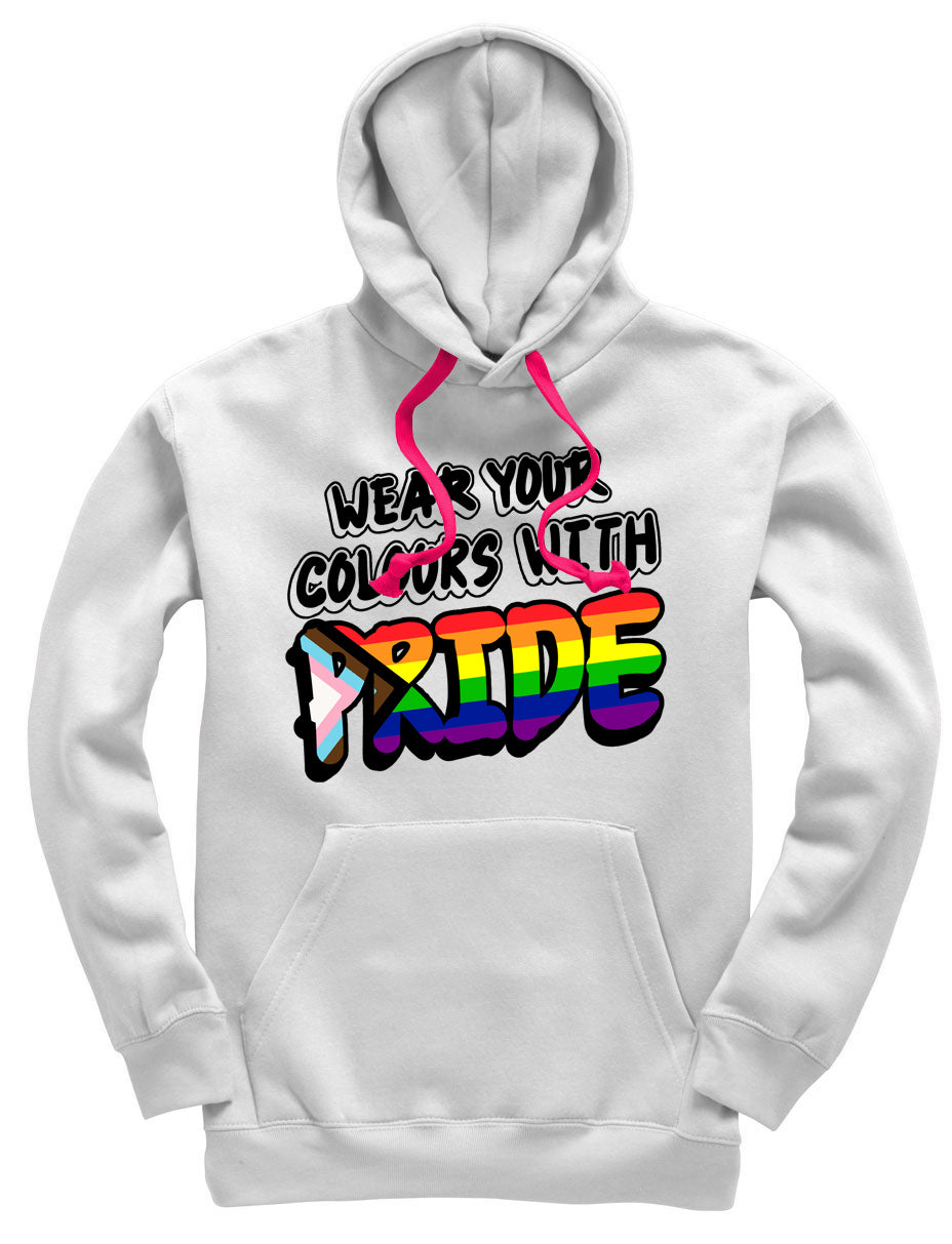 Wear Your Colours With Pride Hoodie - White