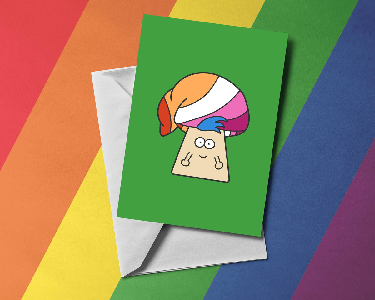 Lesbian Mushroom LGBT Greetings Card