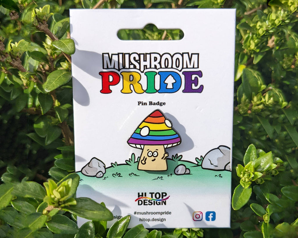 Rainbow Mushroom Pride Pin (LGBT Accessories) Queer Lit