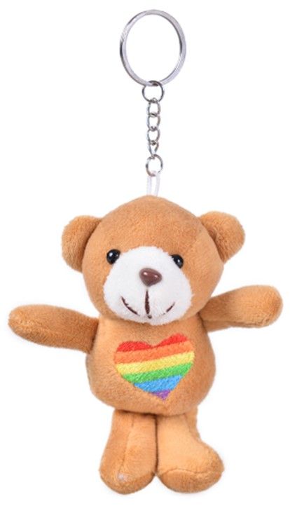 Rainbow Teddy Bear Keyring