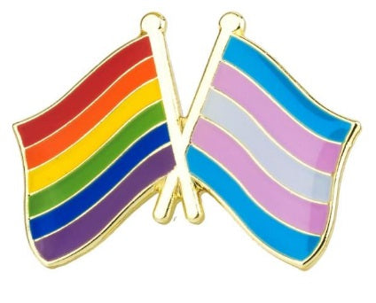 Rainbow & Trans Flag Enamel Pin